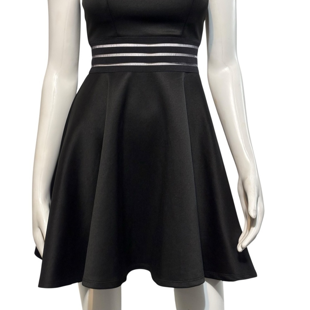City Studio Halter Dress Black Padded A-Line Strappy Back Stretch Size 3 - Picture 6 of 9